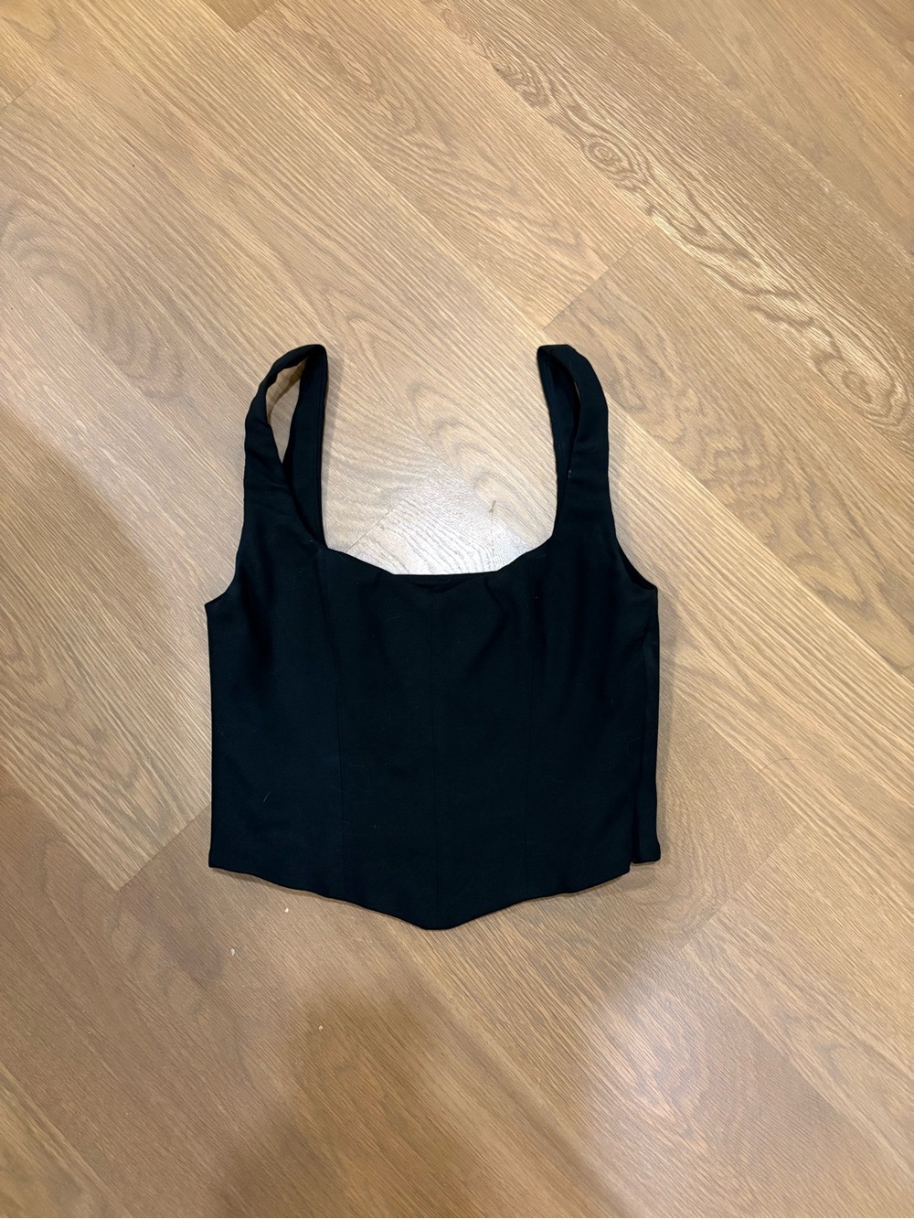 Reformation Black Corset Knit Cropped Top